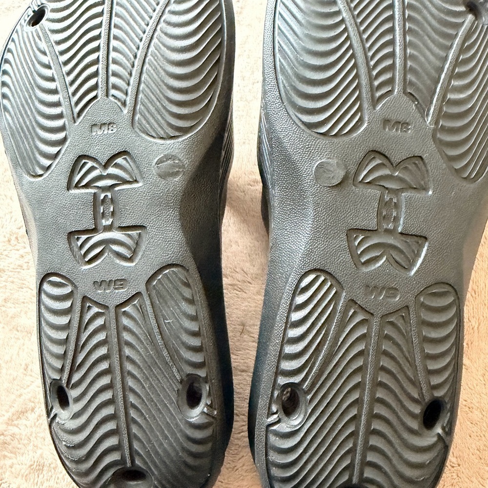 Under Armour Black and Gray Slide Sandals unisex m8 w9 - Picture 2 of 5